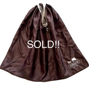 Coach Large Satin 19” x 23” Brown Dust Storage Bag With Drawstring, EUC